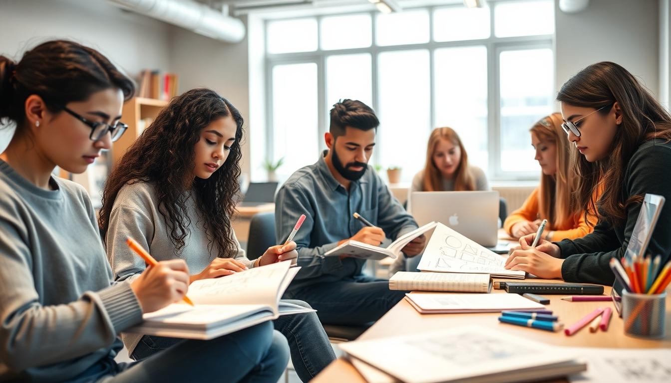 Students working in research laboratory